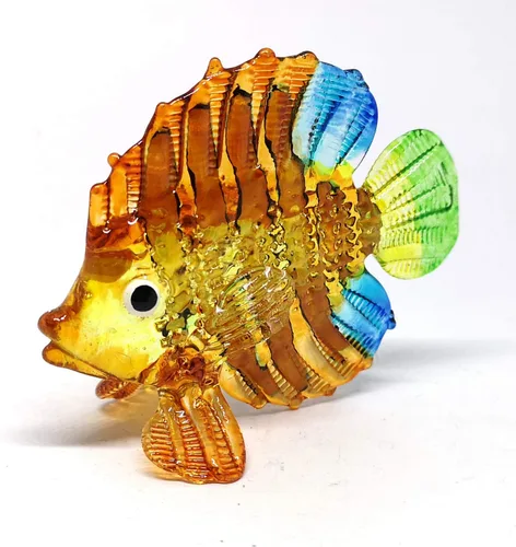 Vista 5 de Acuario Artesanía Miniatura de Vidrio Soplado a Mano Figura de Peces Coleccionables