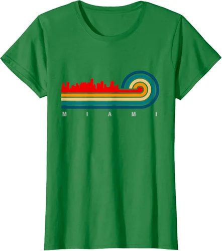 Vista 33 de Camiseta Retro City of Miami Florida, Negro