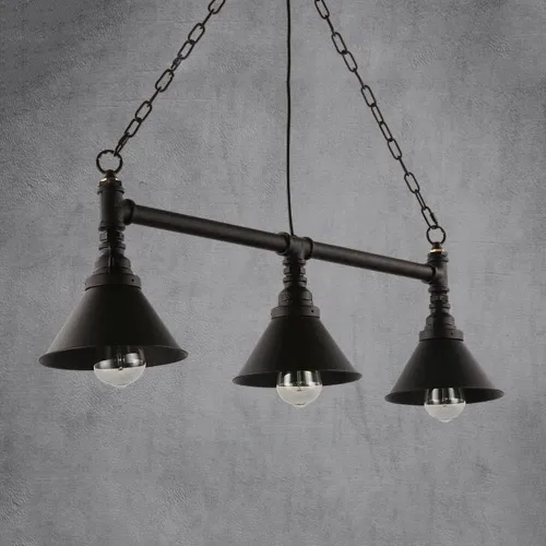 Vista 4 de Lámpara de araña industrial Steampunk retro de metal colgante empotrado lámpara de techo, luces suspendidas de tubo de agua, lámparas vintage