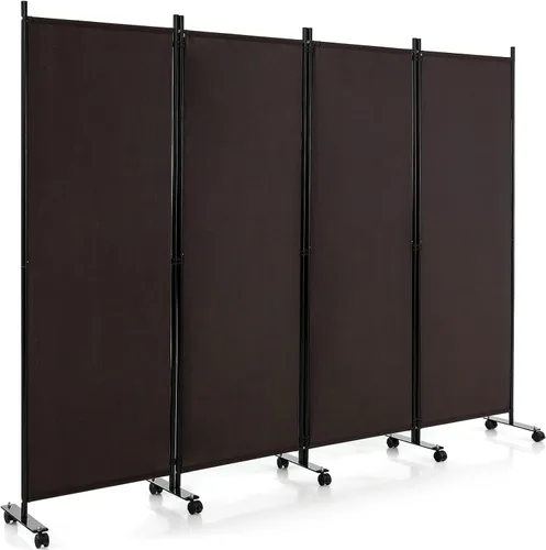 Vista 14 de Giantex Divisor de Habitación Panel Individual Grande, 73''A x 73''Al Pantalla de Privacidad con Ruedas Bloqueables, Panel Divisor de Habitación