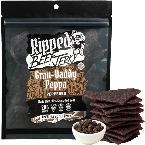 Vista 17 de Carne seca rasgada – 100% carne de res alimentada con hierba, 0.71 onzas de proteína, ingredientes reales, sin gluten, sin MSG, fabricado en Estados