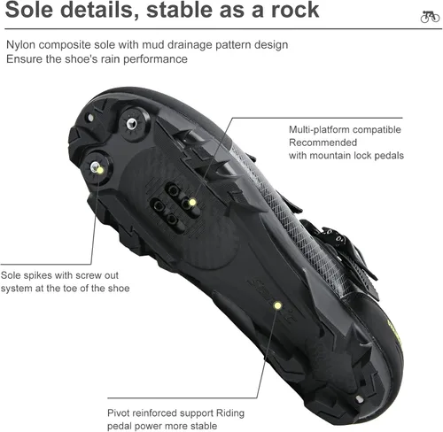 Vista 6 de Santic Zapatos de ciclismo sin bloqueo MTB Zapatos de bicicleta de carretera Zapatillas de ciclismo Zapatillas de ciclismo desbloqueadas..