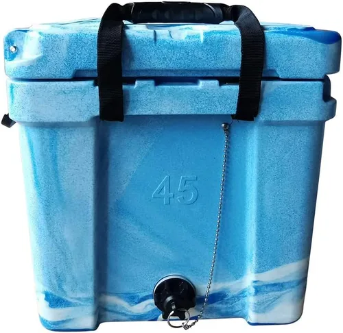 Vista 4 de BKC Enfriador aislado rotomoldeado de 20L/45L, enfriador de hielo de 3 días, hielera ideal para pesca, canotaje, barbacoa, camping, pincnic y otras