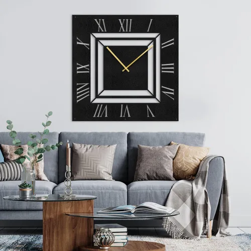 Vista 29 de Reloj de pared de metal, arte de pared silencioso, funciona con pilas, números grandes, escultura de pared, colgantes, decoración del hogar