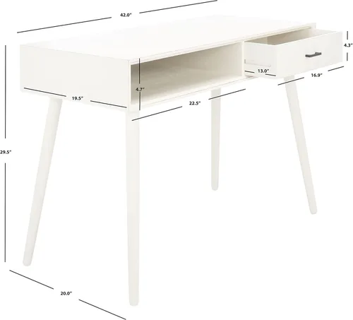 Vista 3 de Safavieh Home Collection - Escritorio Remy con 1 cajón, color blanco envejecido Blanco gastado