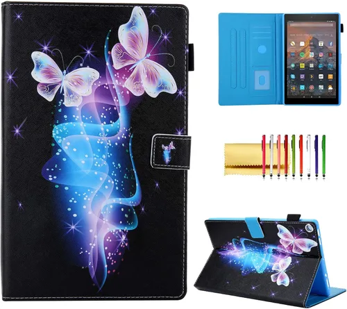 Vista 8 de Funda tipo cartera para tableta Amazon Fire HD 10 (5ª generación/7ª generación/9ª generación), soporte plegable delgado