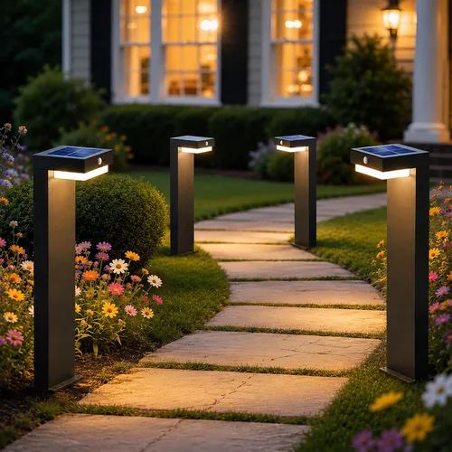 Vista 11 de Luces solares de sendero - Luces solares para pasarela para exteriores - Sensor PIR y dos modos de iluminación - Batería recargable que dura hasta