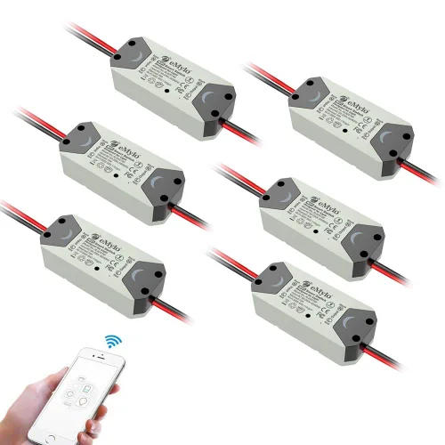 Vista 7 de eMylo Interruptor de luz WiFi inteligente, módulo de interruptor de relé inalámbrico, control remoto, temporizadores de automatización del hogar