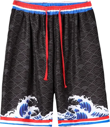 Vista 5 de PRIJOUHE Kimono japonés para hombre holgado frente abierto manga de siete mangas kimono con pantalones cortos