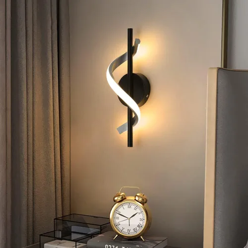 Vista 2 de Apliques de pared modernos, lámparas de pared de 9 W, lámparas de pared LED de aluminio para dormitorio, sala de estar, pasillo, hotel