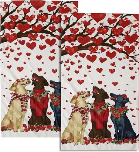 Vista 12 de Giwawa Juego de 2 toallas de mano vintage con diseño de oso y ciervo, diseño de alce y árbol, toalla de cara súper suave para baño, cocina, hombre
