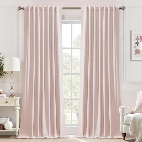 Vista 16 de UHITECH Cortinas opacas de 35 pulgadas de largo para sala de estar, 2 paneles, cortina opaca corta para cocina para ventanas pequeñas, cortinas