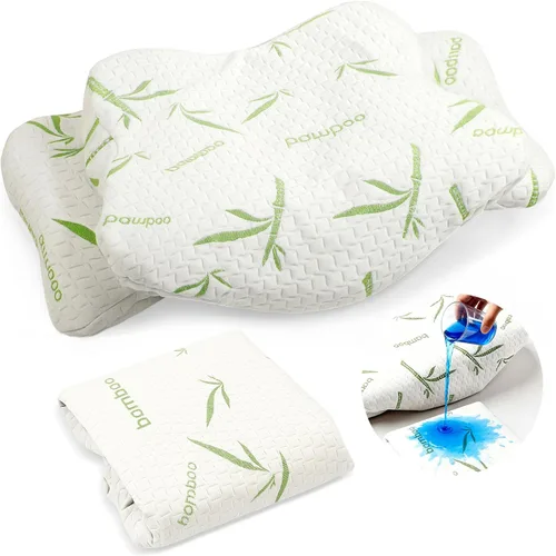 Vista 8 de Hahafelt Funda de almohada cervical refrescante (solo funda de almohada), funda de almohada impermeable de bambú para el cuello, funda de almohada