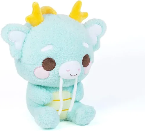 Vista 2 de Cuddle Barn PlushGoals - Kai el Kirin Mítico Juguete de peluche de animal de peluche azul inspirado en el folclore del dragón kawaii, 9 pulgadas