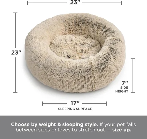 Vista 22 de Best Friends by Sheri - The Original Calming Donut - Cama calmante en forma de dona para perros y gatos - Pelo largo, azul bebé, M, 30 x 30 pulgadas