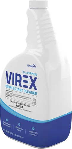 Vista 2 de VIREX Diversey CBD540540 Limpiador desinfectante líquido multiusos, mata el 99.9% de los gérmenes y elimina olores, aroma a limón, spray listo