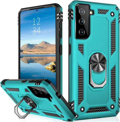 Vista 38 de IKAZZ Funda para Galaxy S21, Grado Militar Resistente a Golpes de Servicio Pesado Cubierta Protectora para Teléfono Pasa Prueba de Caída de 16 pies