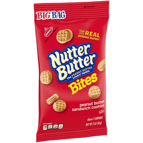 Vista 4 de Nutter Butter Bites - Bolsa grande de galletas de mantequilla de maní, 1 paquete (3 onzas)