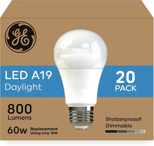 Vista 7 de GE Lighting 45657 Reveal A19 bombilla LED de intensidad regulable con base de tamaño mediano, 67614, 6watts 4-pack A19 LED bulbs, 40W Replacement