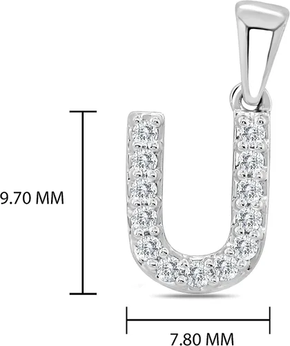 Vista 153 de Collar colgante con letra inicial de diamantes en oro amarillo de 14k (1/10 quilates) 18 pulgadas