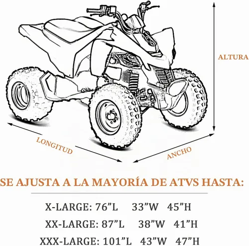 Vista 6 de Cubierta Softclub ATV para Todo Tipo de Clima Protección al Aire Libre, Oxford Resistente 420D Impermeable, Cubierta para Quad Bicicleta ATV, XL 76