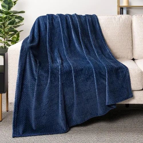 Vista 31 de PAVILIA - Manta de forro polar suave y sólida de color negro para sofá, mantas ligeras y mullidas y cálidas para cama, manta de franela mullida