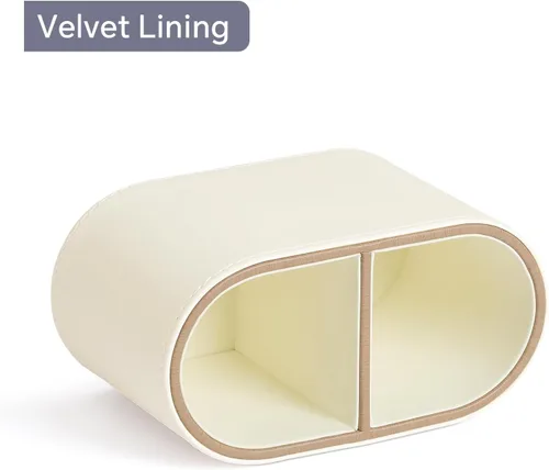 Vista 3 de Soporte para bolígrafo de piel sintética para escritorio, pequeño soporte de control remoto, taza de lápices, organizador de escritorio