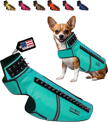 Vista 27 de CoyoteVest SpikeVest - Chaleco de arnés para perro, accesorios reflectantes para perros con picos para proteger a tu mascota de ataques de Raptor