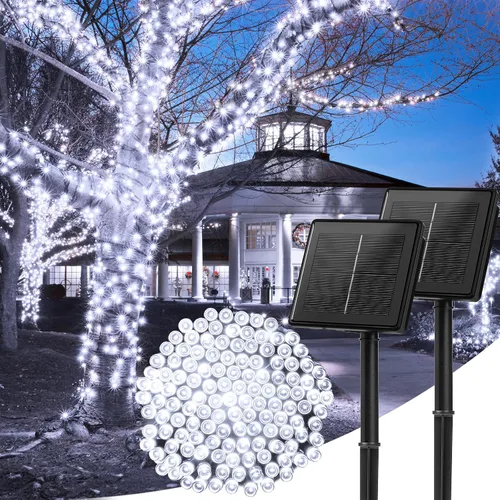 Vista 35 de Minetom Luces de Cadena Solares para Exteriores, 40 pies, 100 Luces LED de Cadena Alimentadas por Energía Solar con 8 Modos de Iluminación, Luces