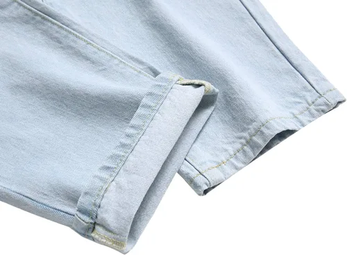 Vista 7 de Jeans elásticos ajustados para hombre con pantalones regulares elásticos rasgados