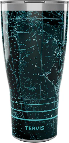 Vista 9 de Tervis Traveler Nautical Collection - Vaso aislado de triple pared con diseño de carta del Caribe, taza de viaje mantiene las bebidas frías
