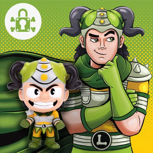 Vista 3 de Loki - Figura coleccionable en caja de resina pintada de 4 pulgadas, color verde limón