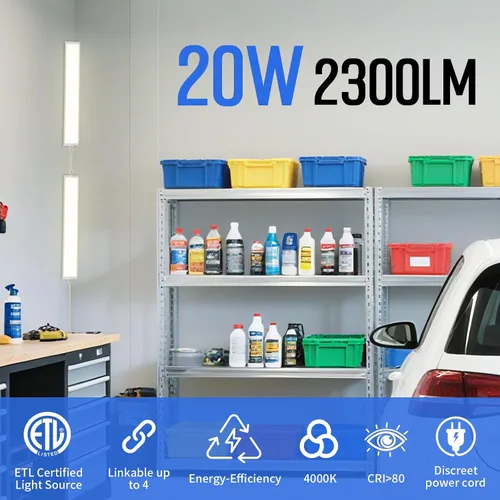 Vista 2 de Paquete de 2 luces LED de esquina mejoradas, 20 W, 2300 lúmenes, 4000 K, múltiples modos de uso, enchufar debajo del gabinete, iluminación