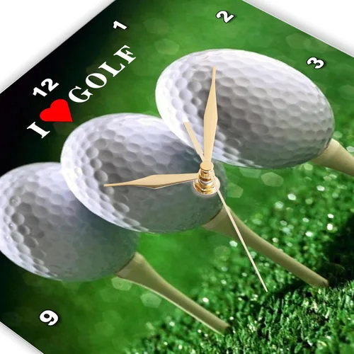 Vista 2 de 3dRose dpp _ 98658 _ 2 Golf amantes sueño.jpg-wall reloj, 13 por 13-inch