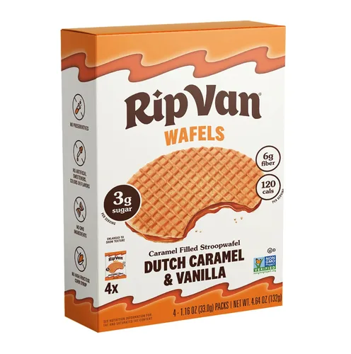 Vista 12 de Rip Van Wafels Stroopwafels de brownie de chocolate – Snacks saludables – Bocadillos sin OGM – Apto para dieta cetogénica – Snacks de oficina – Bajo