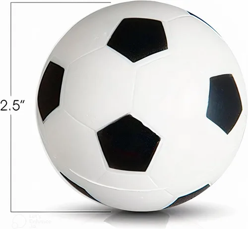 Vista 2 de ArtCreativity Paquete de 12 pelotas de estrés de fútbol de 2.5 pulgadas Bolsas de regalos de fútbol, pequeños juguetes de espuma suave para niños