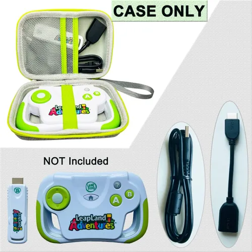 Vista 2 de JCHPINE Estuche rígido de transporte para Leapfrog LeapLand Adventures Learning Video Games, soporte protector de almacenamiento para HDMI Game