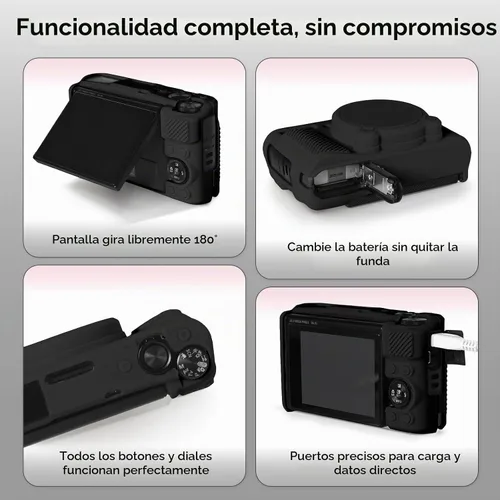 Vista 4 de Funda para cámara Canon PowerShot SX740 HS, SX730 HS (negro)