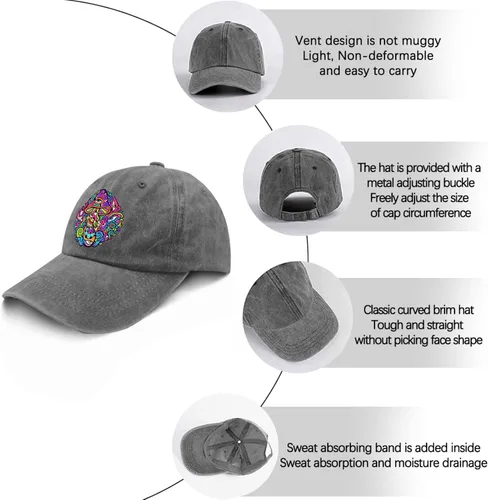 Vista 6 de devor Gorra psicodélico Magic Mushrooms Dad Hat, Gorras gráficas para mujer