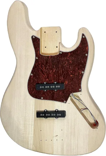 Vista 3 de DBL Kit de guitarra bajo DIY, 4 cuerdas diestras con cuerpo de tilo, construye tu propio bajo