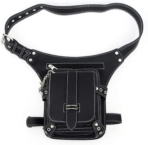Vista 4 de Rebajas Cyber Monday Ofertas Venta Steampunk Riñonera Bolso para cintura Moda Gótico Hombro Bandolera Bandolera Muslo Pierna Capucha Bolsa de Viaje