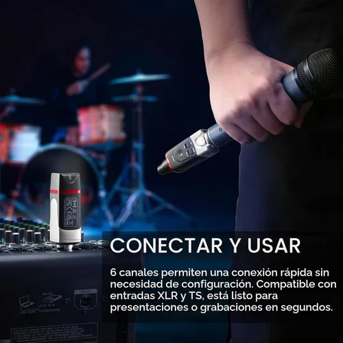 Vista 6 de Xvive U35 Sistema de Micrófono Inalámbrico 5.8GHz Transmisor XLR Inalámbrico y Receptor para Micrófono Dinámico, Mezclador de Audio, Sistema PA