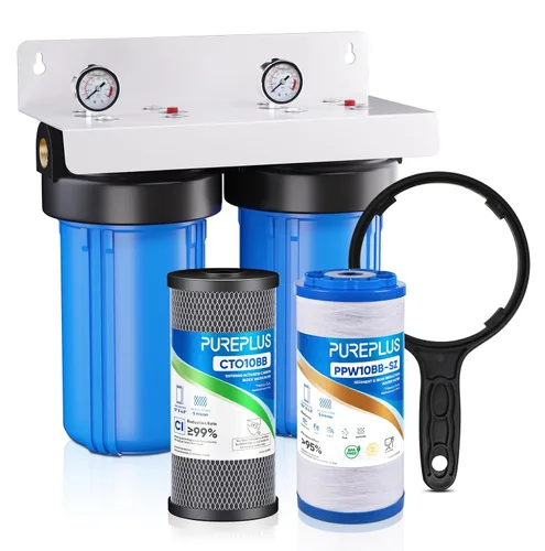 Vista 11 de PUREPLUS - Filtro de agua para toda la casa de 2 etapas, NSF/ANSI 42