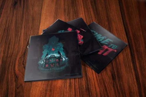 Vista 3 de IT Chapter Two – Pennywise The Dancing Clown – Juego de posavasos de cristal – para coleccionar regalos – Viene con elegante soporte de madera
