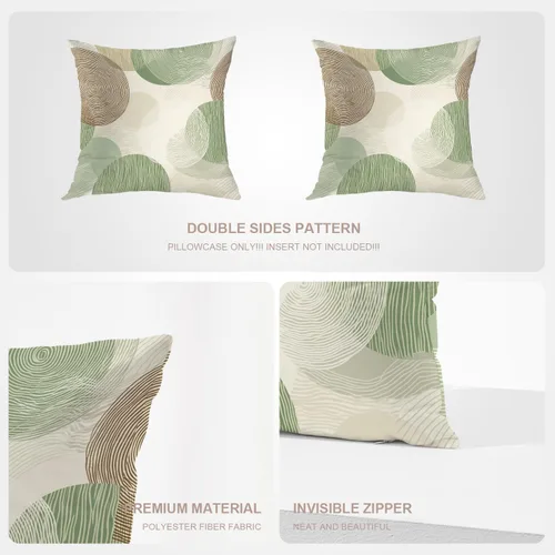 Vista 4 de Abstract Geometric Forms Throw Pillow Covers, Aesthetic Modern Art Cushion Cases Digital Blended Hidden Zipperl Decorative Pillow Covers Square