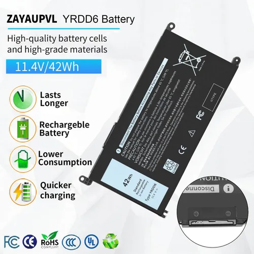 Vista 2 de 42Wh YRDD6 Batería para Dell Inspiron 15 3582 3583 3584 P75F 3593 5584 5585 5590 5593 5594 5598 5582 7586 14 3493 5481 P93G 5482 5485 5491 5482 2
