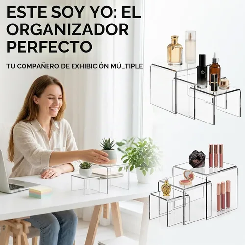 Vista 4 de Fixwal - Juego de 2 soportes de acrílico transparente para cupcakes
