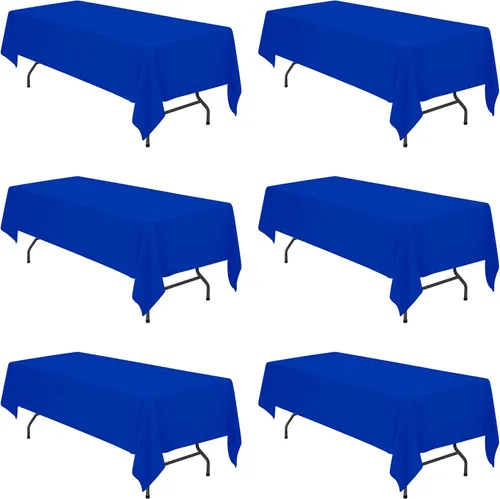 Vista 34 de BRILLMAX - Manteles para mesa rectangular de 6 pies, tela de lino de poliéster, lavable, para boda, recepción, banquete, fiesta de cumpleaños, 60 x