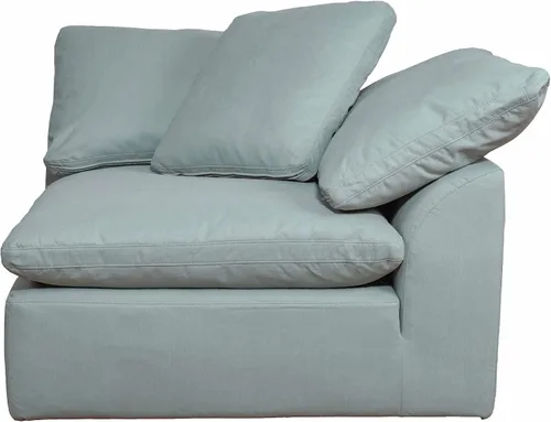 Vista 8 de Sunset Trading Cloud Puff - Sofá modular en forma de L de 4 piezas de 132 pulgadas de ancho Tela de rendimiento resistente a las manchas Azul