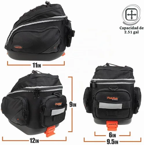 Vista 4 de Ibera PakRak - Mini bolsa para maletero de bicicleta y poste de asiento combinado de liberación rápida